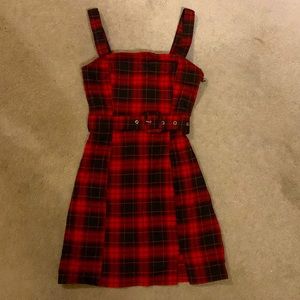 H&M XS Red and Black Checkered Dress.